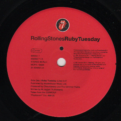 RollingStones* : Ruby Tuesday  (7", Single)