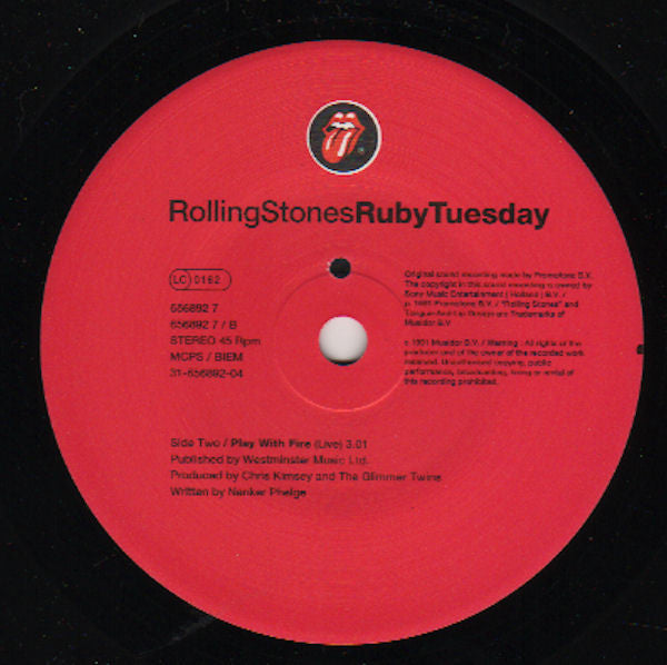 RollingStones* : Ruby Tuesday  (7", Single)