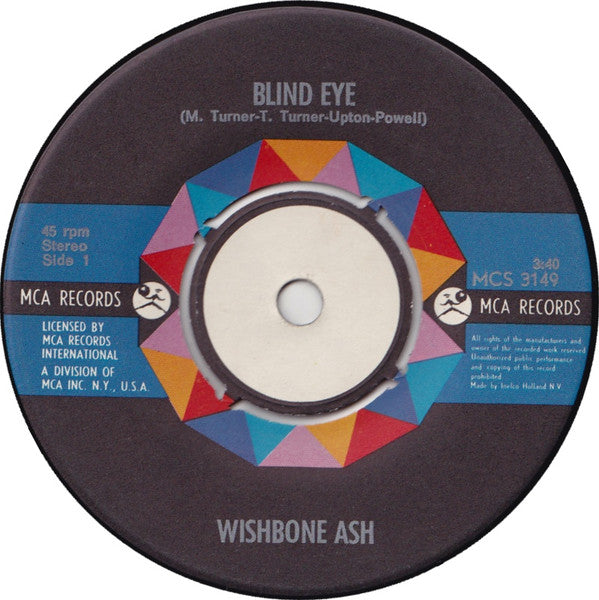 Wishbone Ash : Blind Eye (7")