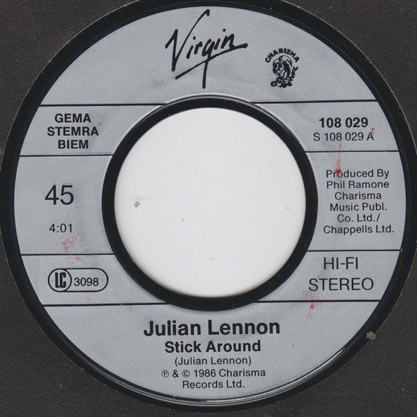 Julian Lennon : Stick Around (7", Single)