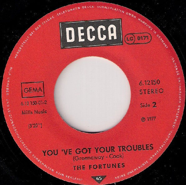 The Casuals / The Fortunes : Jesamine / You've Got Your Troubles (7", Single)