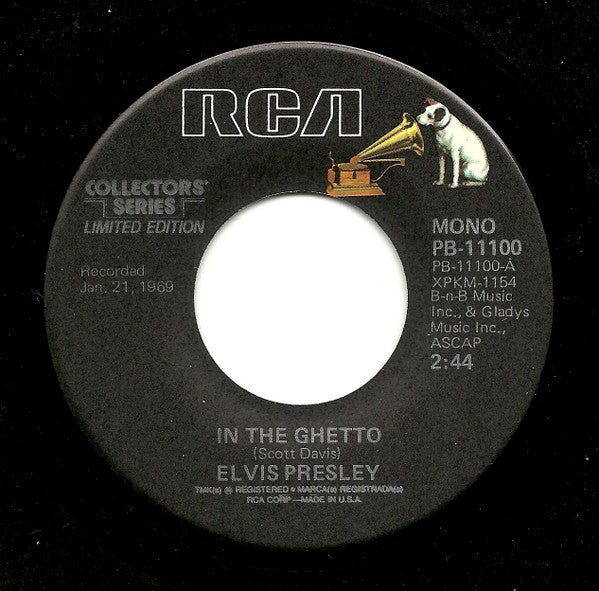 Elvis* : In The Ghetto (7", Single, Mono, Ltd, RE, Ind)