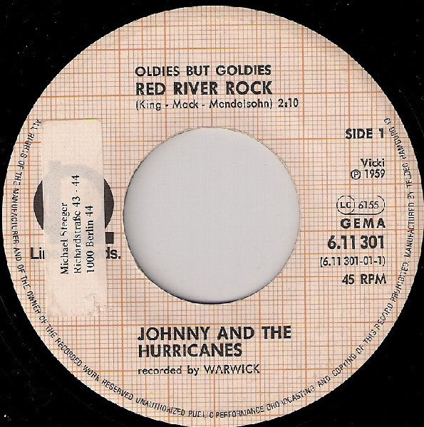 Johnny & The Hurricanes* : Red River Rock / Reveille Rock  (7", Single, RE)