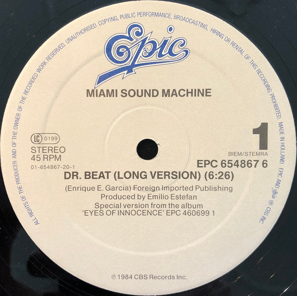 Miami Sound Machine : Dr. Beat (12", Maxi, RE)