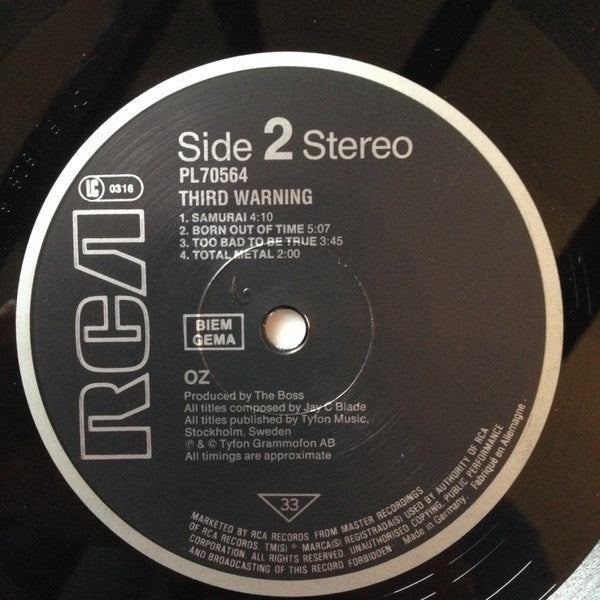 Oz (15) : III Warning (LP, Album)