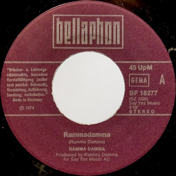 Ramma Damma : Rammadamma (7", Single)