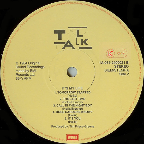 Talk Talk : It's My Life (LP, Album, Ltd, Ori)