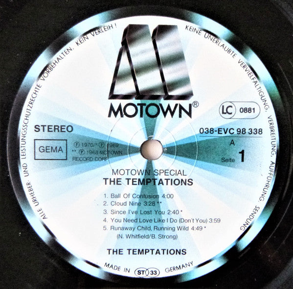 The Temptations : Motown Special The Temptations (LP, Comp)
