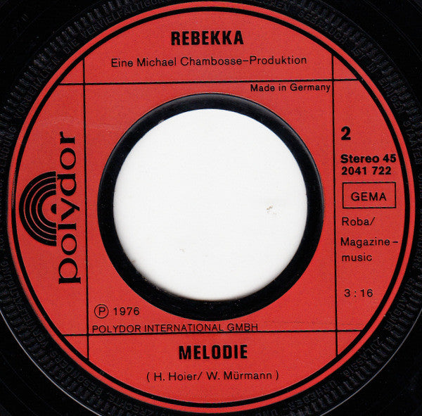 Rebekka (2) : Ich Bleib Bei Dir (Mississippi) (7", Single)