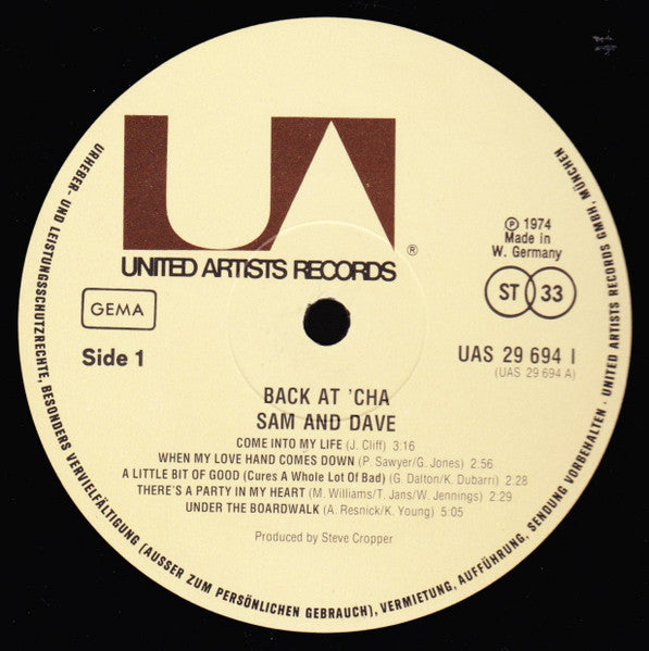 Sam & Dave : Back At 'Cha! (LP, Album)