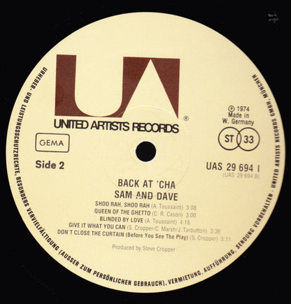 Sam & Dave : Back At 'Cha! (LP, Album)