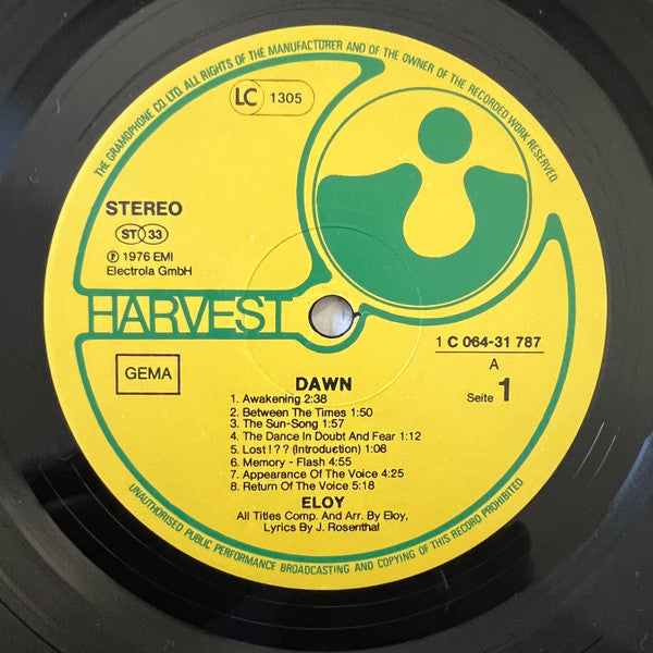Eloy : Dawn (LP, Album, RP)