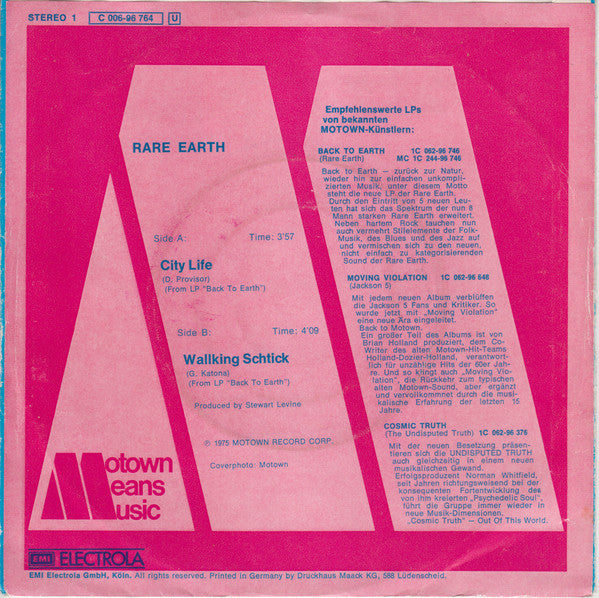 Rare Earth : City Life (7")