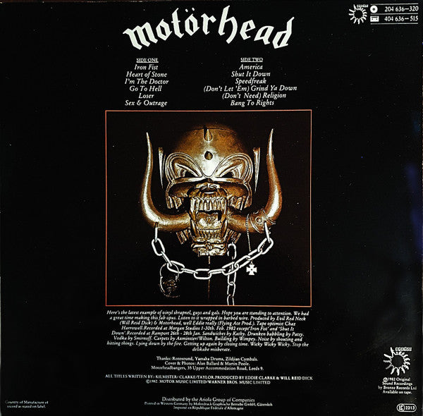 Motörhead : Iron Fist (LP, Album)