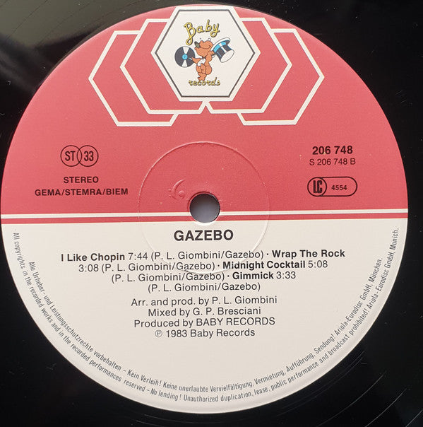 Gazebo : I Like Chopin (LP, Album, RE)