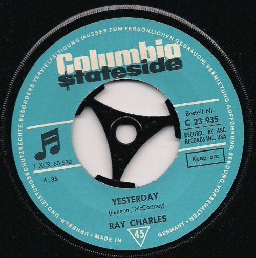 Ray Charles : Yesterday / Eleanor Rigby (7", Single)
