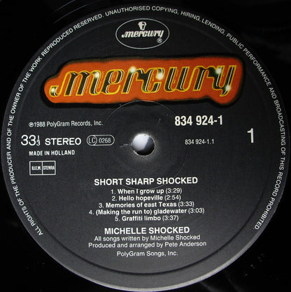 Michelle Shocked : Short Sharp Shocked (LP, Album)
