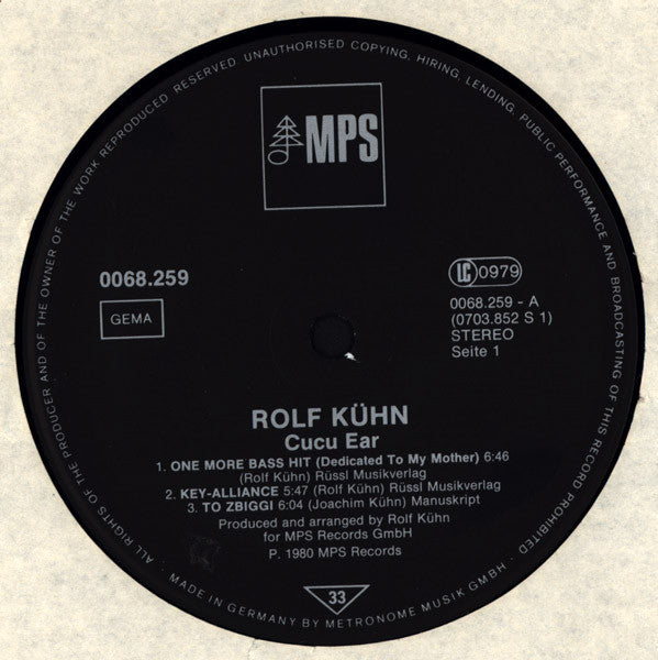 Rolf Kühn : Cucu Ear (LP, Album)