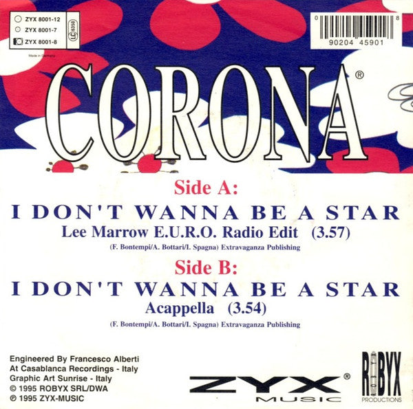 Corona : I Don't Wanna Be A Star (7")
