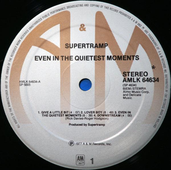 Supertramp : Even In The Quietest Moments... (LP, Album)