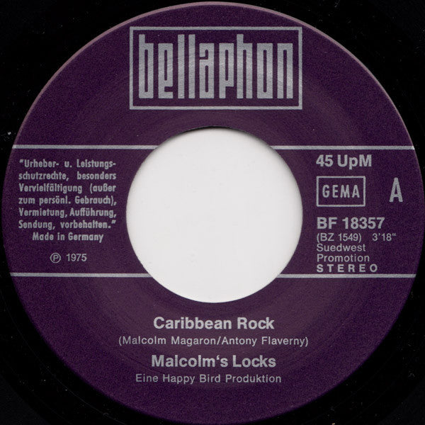 Malcolm's Locks : Caribbean Rock (7", Single)