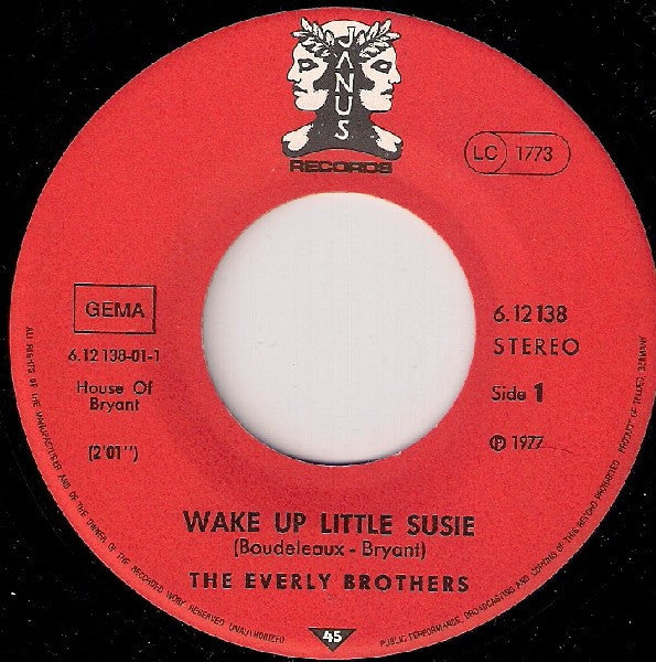 The Everly Brothers* : Wake Up Little Susie / Problems (7", Single)