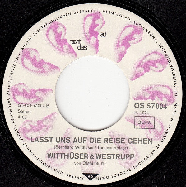 Witthüser & Westrupp : Nimm Einen Joint, Mein Freund (7", Single)