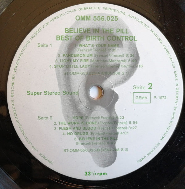 Birth Control : Believe In The Pill (Best Of Birth Control) (LP, Comp)