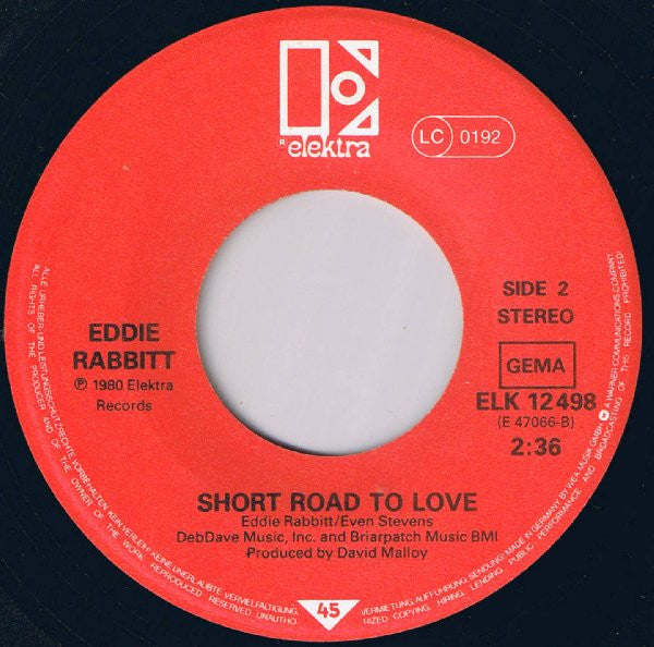 Eddie Rabbitt : I Love A Rainy Night (7", Single)