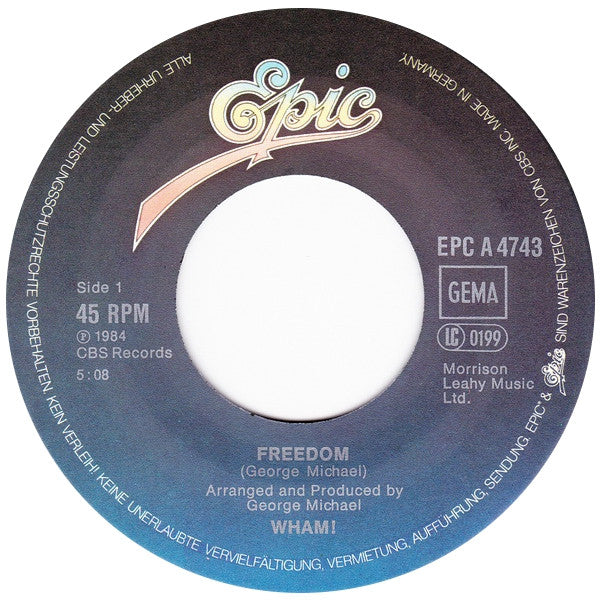 Wham! : Freedom (7", Single)