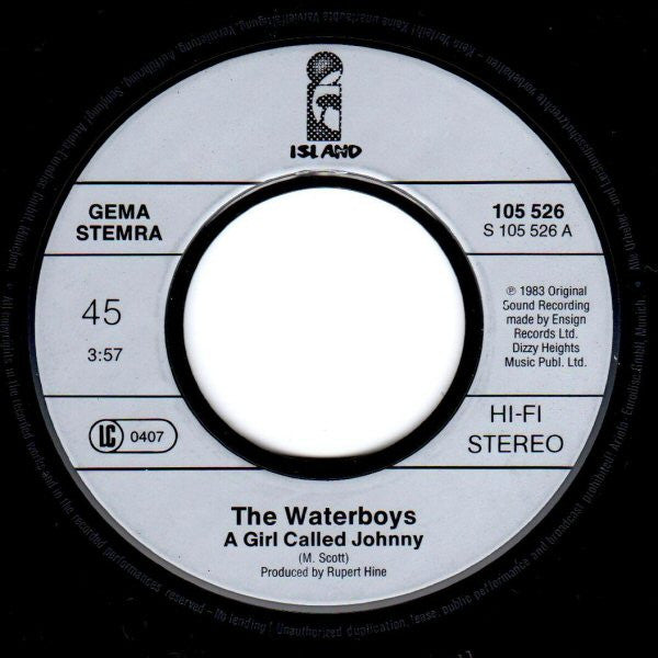 The Waterboys : A Girl Called Johnny (7", Single)