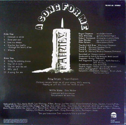 Family (6) : A Song For Me (LP, Album, RE)