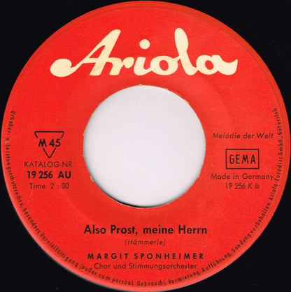 Margit Sponheimer : Enne Denne Dussmanee / Also Prost, Meine Herrn (7", Single)