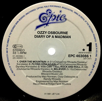 Ozzy Osbourne : Diary Of A Madman (LP, Album, RE)