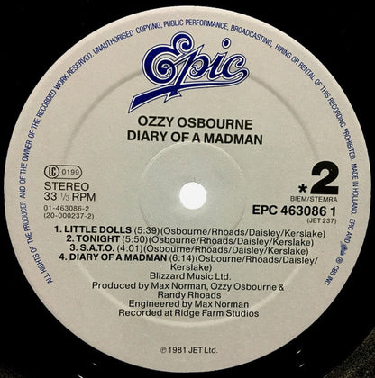 Ozzy Osbourne : Diary Of A Madman (LP, Album, RE)