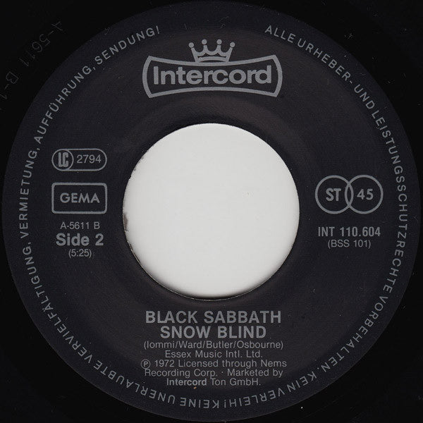 Black Sabbath : Paranoid (7", Single, RE)