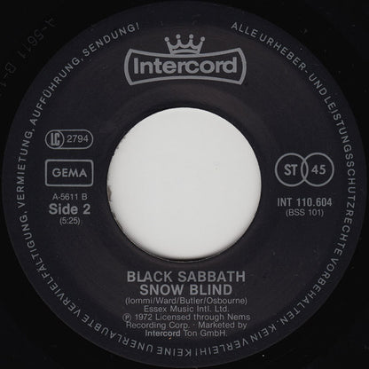 Black Sabbath : Paranoid (7", Single, RE)