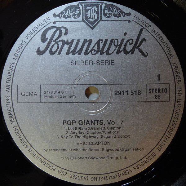 Eric Clapton : Pop Giants, Vol. 7 (LP, Comp)