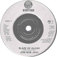 Jon Bon Jovi : Blaze Of Glory (7", Single, Sil)
