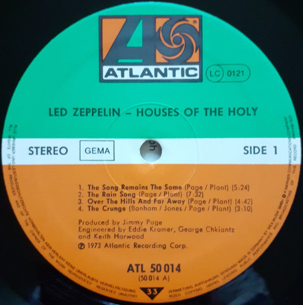 Led Zeppelin : Houses Of The Holy (LP, Album, RE)