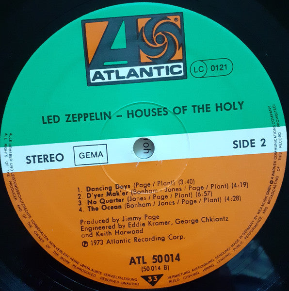 Led Zeppelin : Houses Of The Holy (LP, Album, RE)