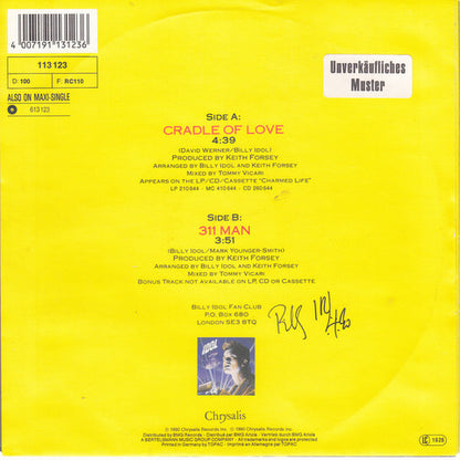Billy Idol : Cradle Of Love (7", Single)