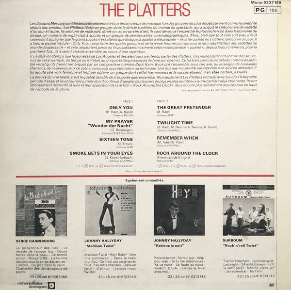 The Platters : Only You (10", Mono, RE)