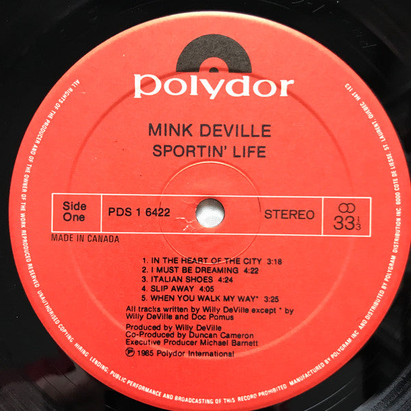 Mink DeVille : Sportin' Life (LP, Album)