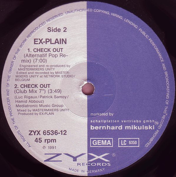 Ex-Plain : Check Out (12", Maxi)