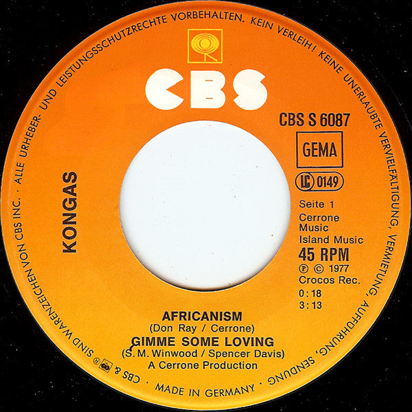 Kongas : Africanism  (7", Single)