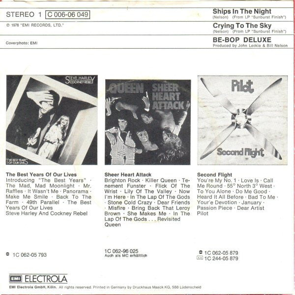 Be-Bop Deluxe* : Ships In The Night (7", Single)