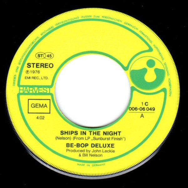 Be-Bop Deluxe* : Ships In The Night (7", Single)