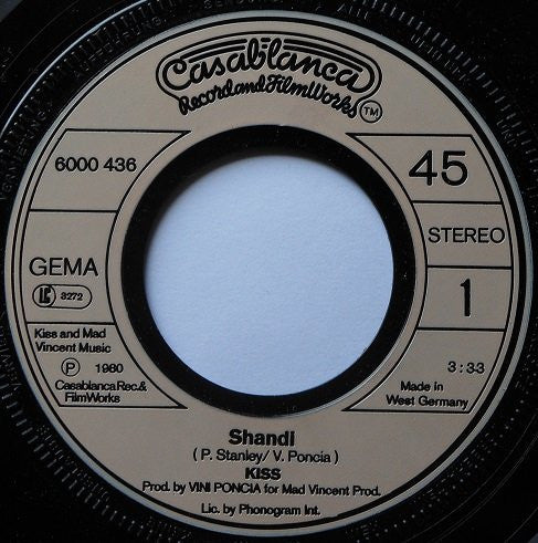 Kiss : Shandi (7", Single)