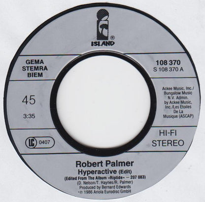 Robert Palmer : Hyperactive (7", Single)